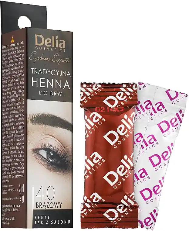 Delia Brow Dye Henna Traditional Brown (powder/2g + developer/2ml) - Makeup