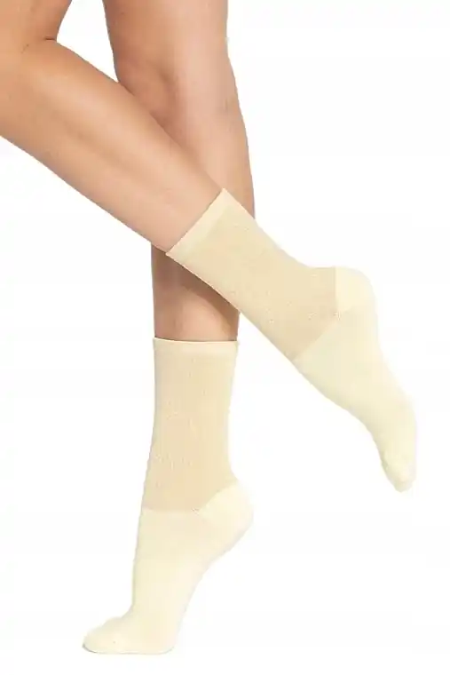 Women Cotton Socks W.01, yellow irys - Clothes