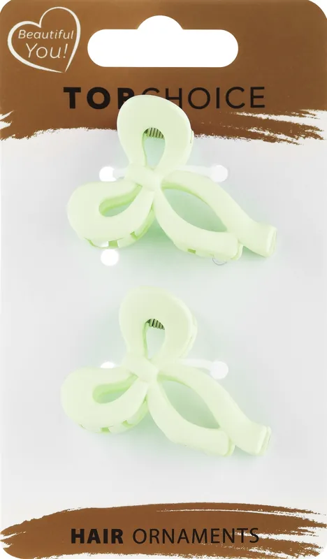 Hair clips, 21220+1, 2 pcs, light green - Accessories