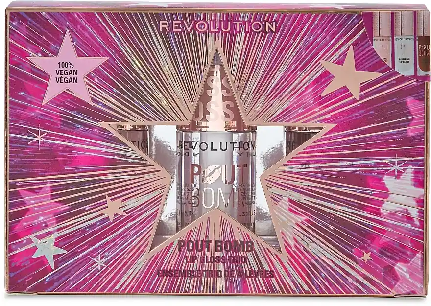 Makeup Revolution Pout Bomb Lip Gloss Trio Set (lip/gloss/3x4.6ml)