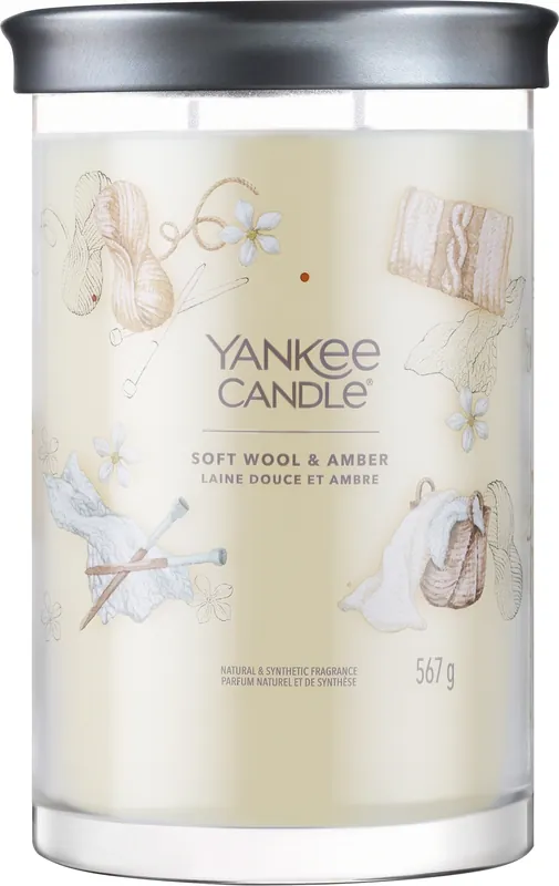 Scented Candle in Glass 'Soft Wool & Amber', 2 wicks - Bath and Body
