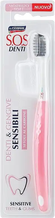 Toothbrush with Charcoal Bristles, pink - Bath and Body