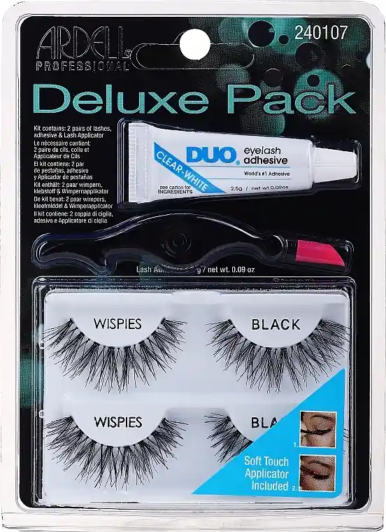 Ardell Deluxe Pack Wispies Lashes with Applicator and Eyelash Adhesive 1 Set - Makeup