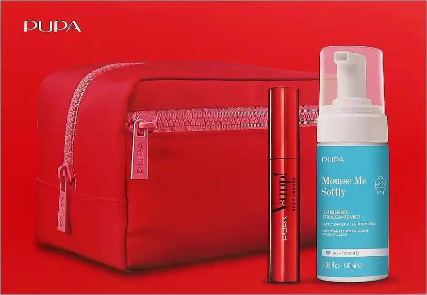 Pupa Vamp! Sexy Lashes Mascara & Mousse Me Softly (mascara/12ml + remover/100ml + bag/1pc) - Makeup