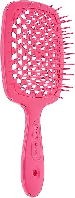 Hair Brush with Soft & Pointed Comb "Silicone Line", pink - Accessories