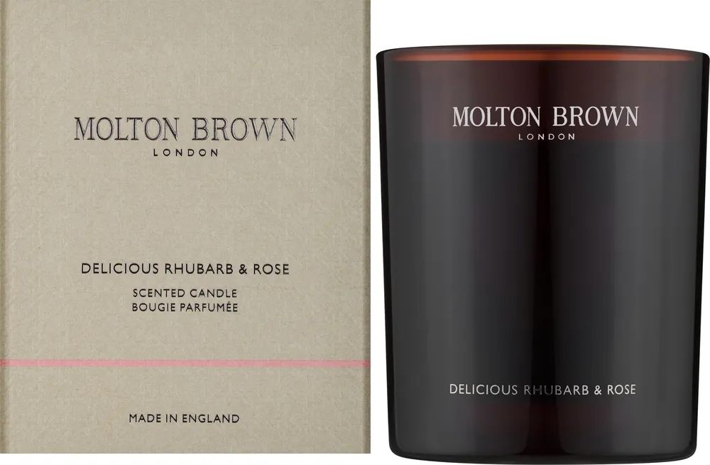 Molton Brown Delicious Rhubarb & Rose Scented Candle - Bath and Body