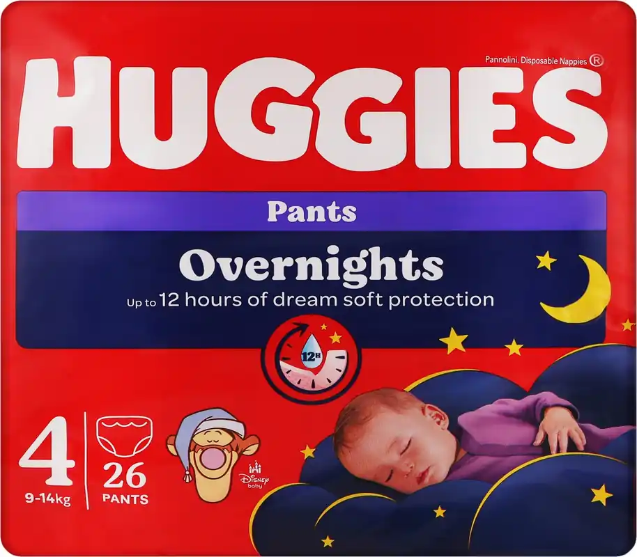 Overnight Diaper Panties 4 (9-14 kg), 26 pcs.