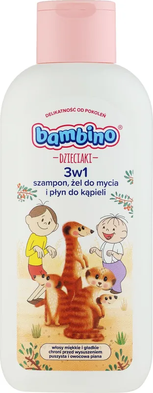 Shampoo, shower gel, and bubble bath for kids 3 in 1 'Meerkats' - Bath and Body