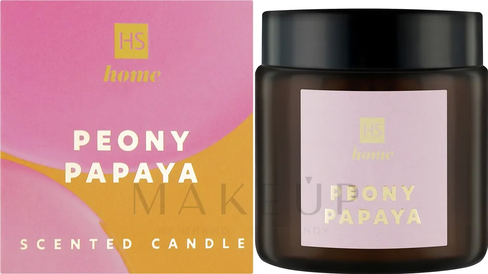 Natural Soy Candle with Peony & Papaya Scent - Bath and Body
