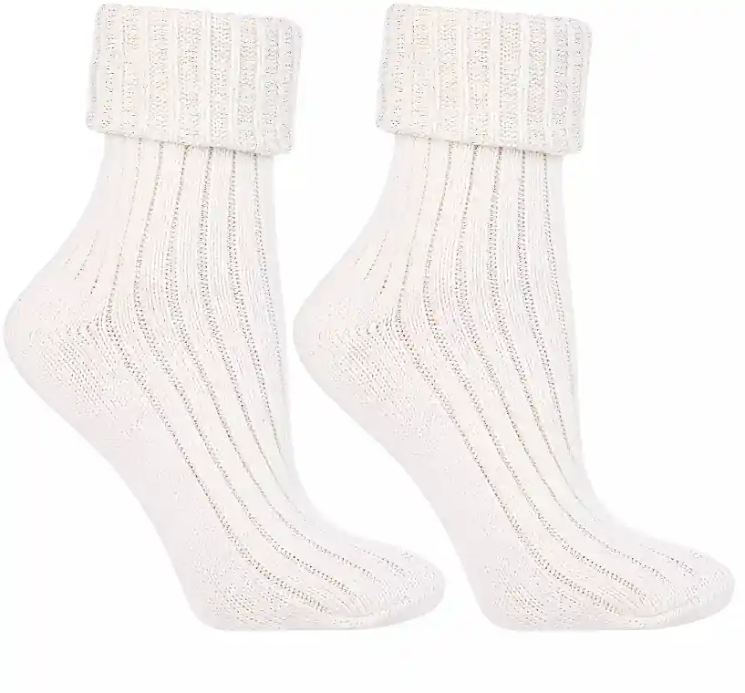Women's socks with lurex, CSL300-342, ivory