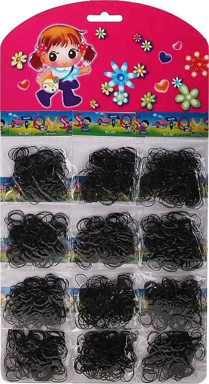Silicone Hair Ties, black, 12 packs - Accessories