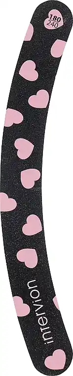 Banana Nail File, 180/240, black & hearts - Accessories