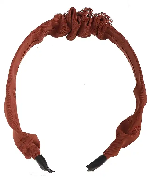 Headband with Decorative Knot, FA-5618, Brown with Rhinestones