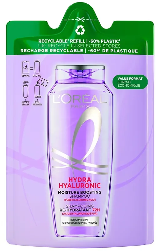 Shampoo-filler with hyaluronic acid for hair needing moisture and volume (refill)
