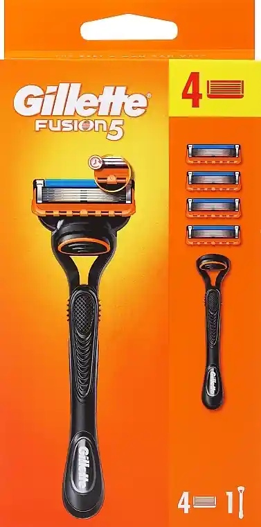 Razor with 4 Refill Cartridges, black - Men