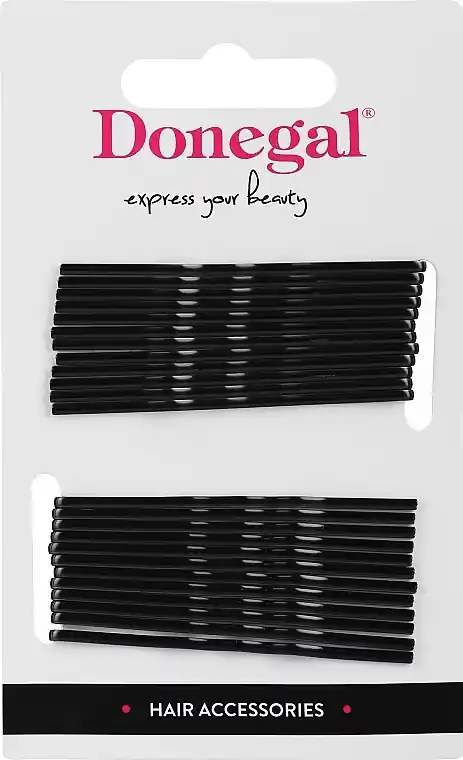 Hair Bobby Pins, black, 24 pcs - Accessories