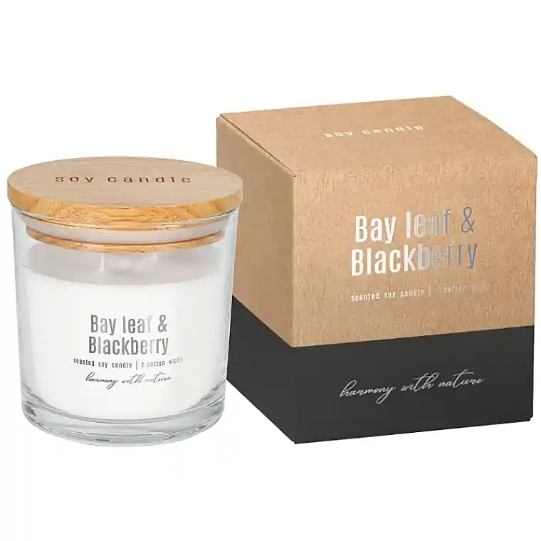 Leaf & Blackberry Scented Candle in Glass - Bath and Body