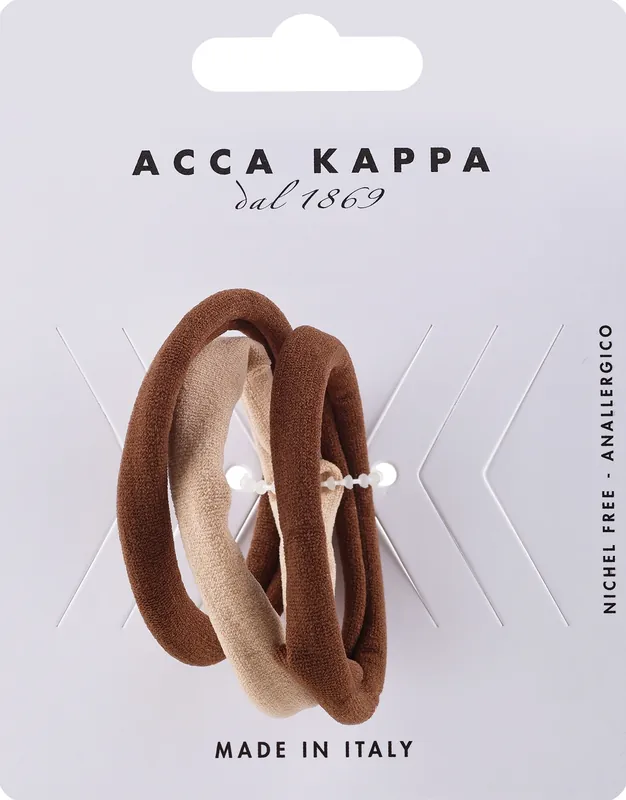 Hair Ties, 74-M1605, 3 pieces, brown + beige
