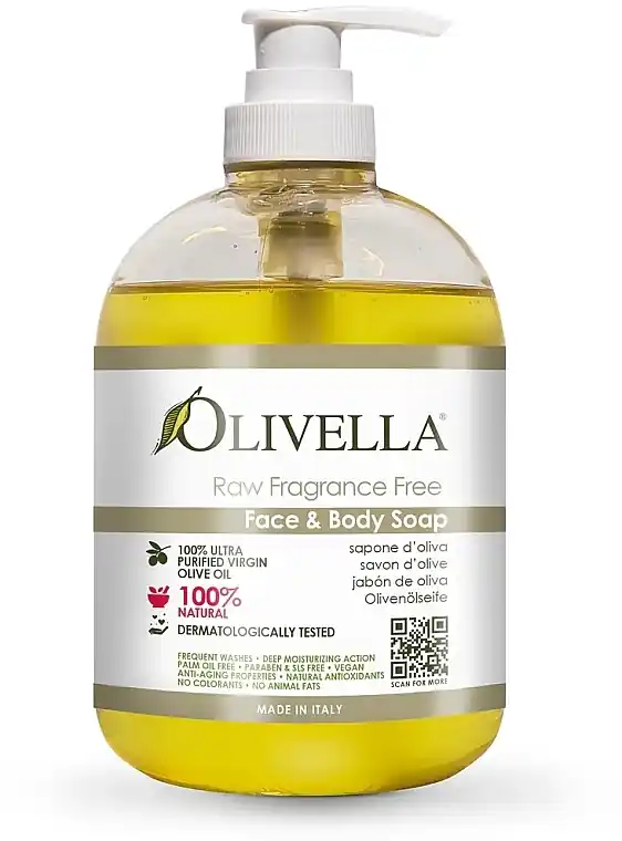 Olive Oil Face & Body Liquid Soap for Sensitive Skin - Bath and Body
