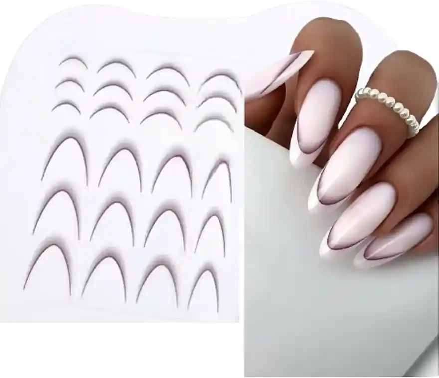 Self-Adhesive Nail Stickers 'French', brown