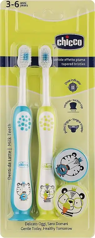 Toothbrush Set, 3-6 years, blue and yellow