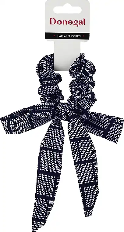 Hair tie FA-5649, blue with white dots