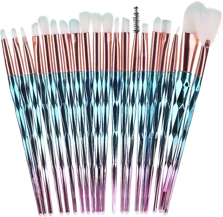 Makeup Brush Set, turquoise-purple