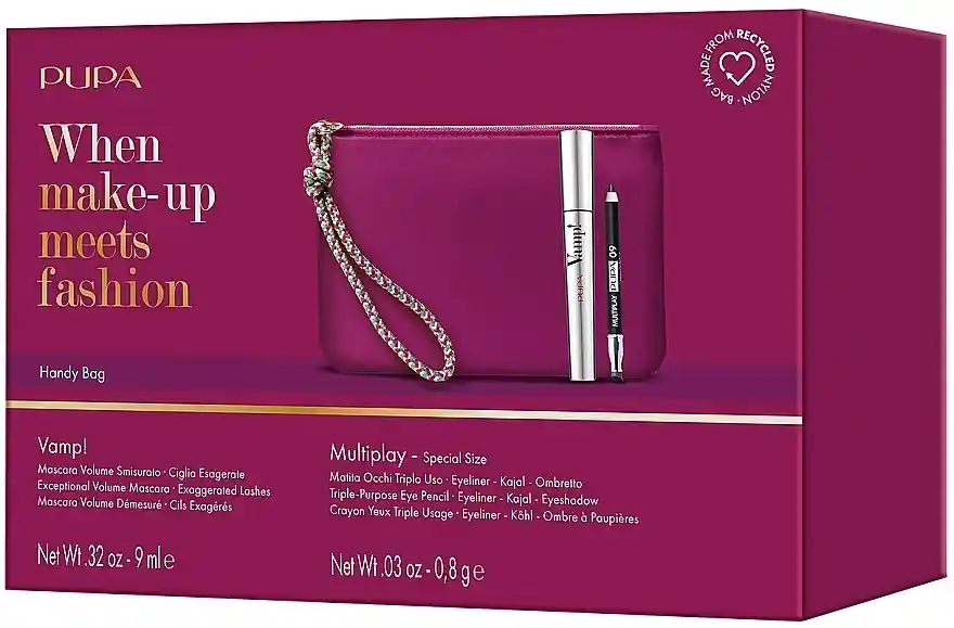 Pupa Vamp! Exceptional Volume & Mini Multiplay (mascara/9ml + pencil/0,8g + bag) - Makeup