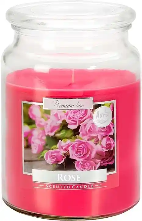 Premium Scented Candle in Jar 'Rose' - Bath and Body