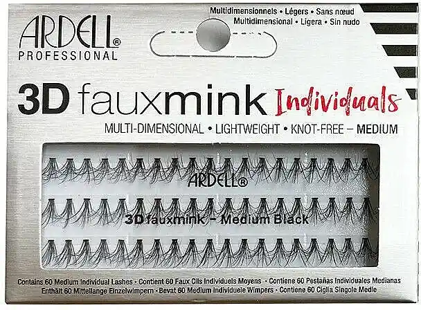 Ardell 3D Faux Mink Individuals Medium Black - Makeup