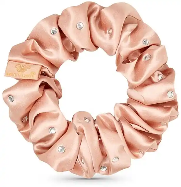 Silk Scrunchie with Crystals, rose gold - Accessories