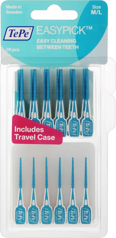 Silicone Interdental Toothpicks + Travel Case, blue, 36 pcs. - Bath and Body