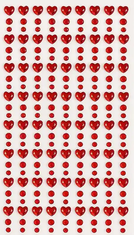 Self-Adhesive Decorative Crystals, red, 240 pcs.