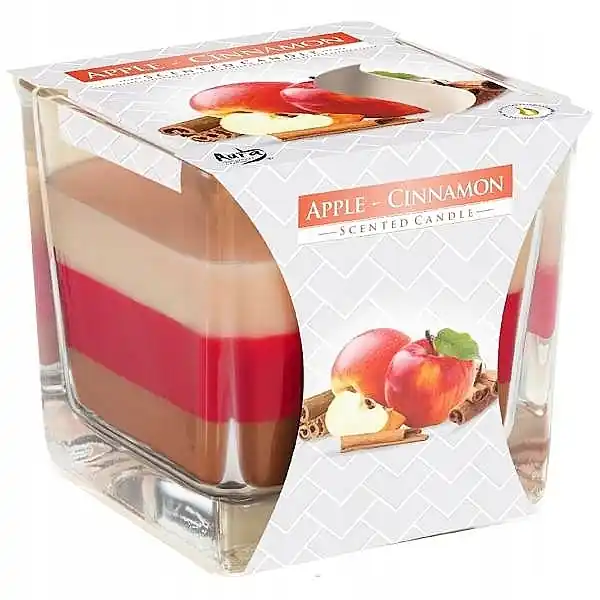 Scented Three-Layer Candle in Glass 'Apple & Cinnamon'