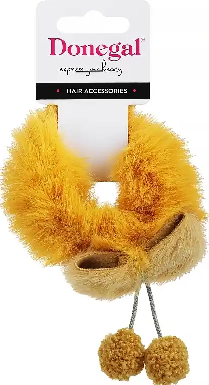 Hair Tie FA-5678+1, dark yellow with bow