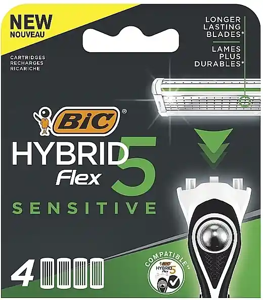 Flex 5 Hybrid Sensitive Replaceable Shaving Cartridges, 4 pcs - Men