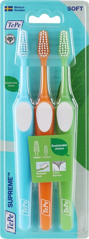 Toothbrush Set, orange + green + blue - Bath and Body