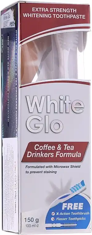 Set "Coffee & Tea Drinkers", white & blue toothbrush - Bath and Body