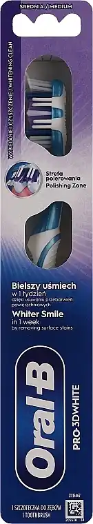 Toothbrush 'Whitening', medium hard, blue - Bath and Body