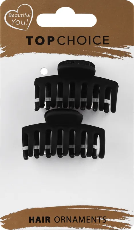 Hair clips, 24399+1, 2 pcs, black - Accessories
