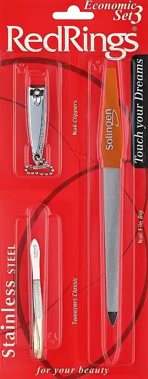 Manicure set, 3 pieces, orange - Accessories