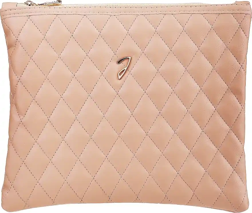 Large Quilted Makeup Bag, brown - Accessories