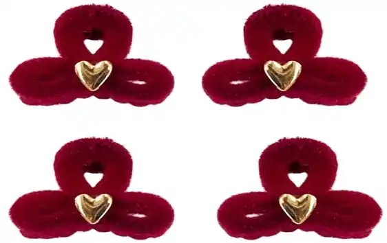 Claw Clip Set, 4 pcs, red - Accessories
