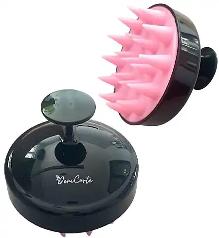Scalp Massager Brush, black and pink - Accessories