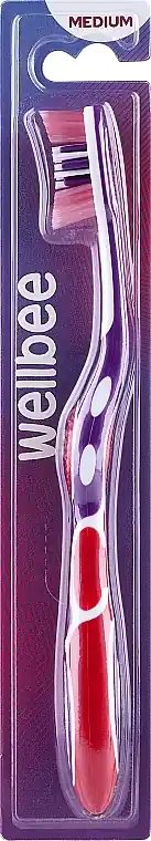 Medium-Hard Toothbrush, in a blister, purple and red