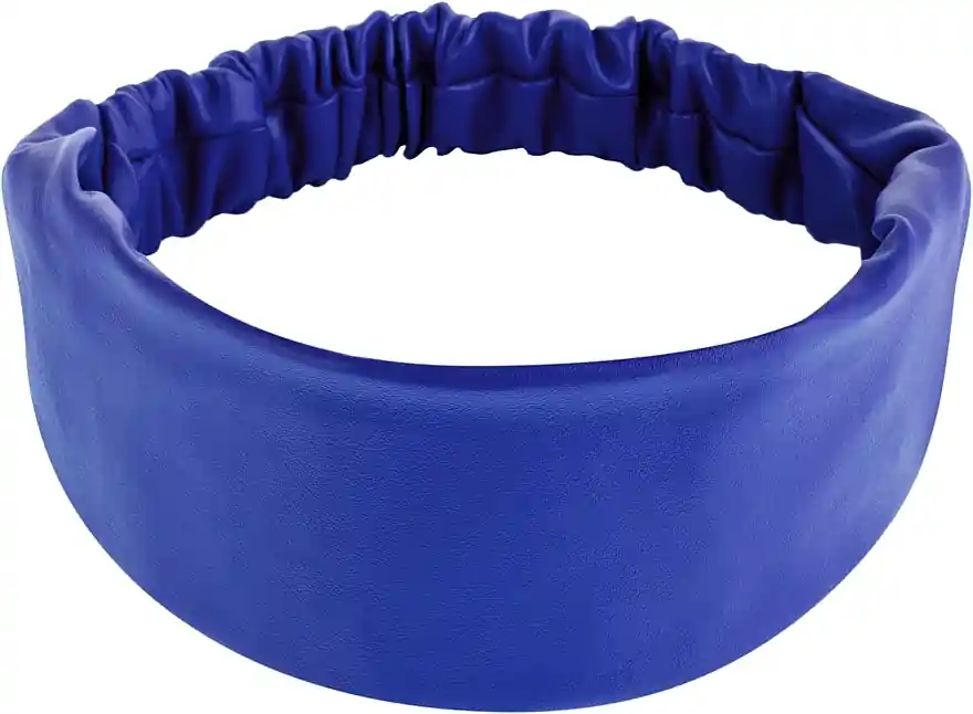 Headband "Faux Leather Classic", straight, blue electric - Accessories