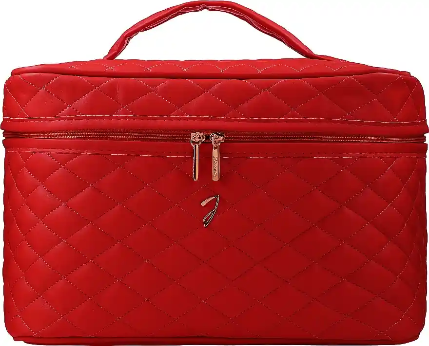 Quilted Makeup Bag, red, A6151VT - Accessories