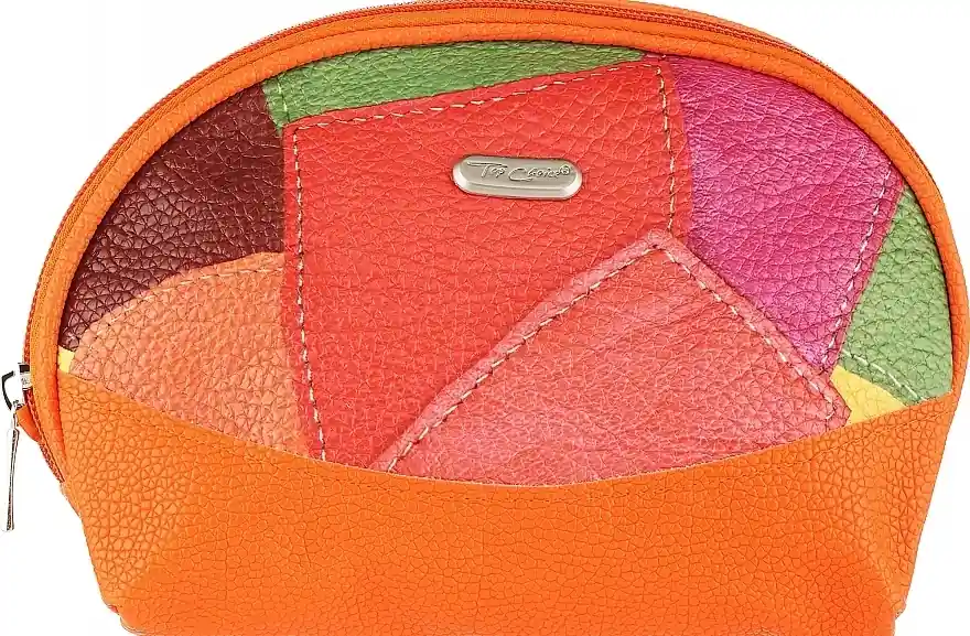 Cosmetic Bag 'Patchwork' 94415, orange with red and pink - Accessories
