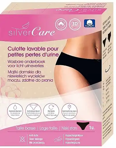 Women's low-rise urological briefs, black