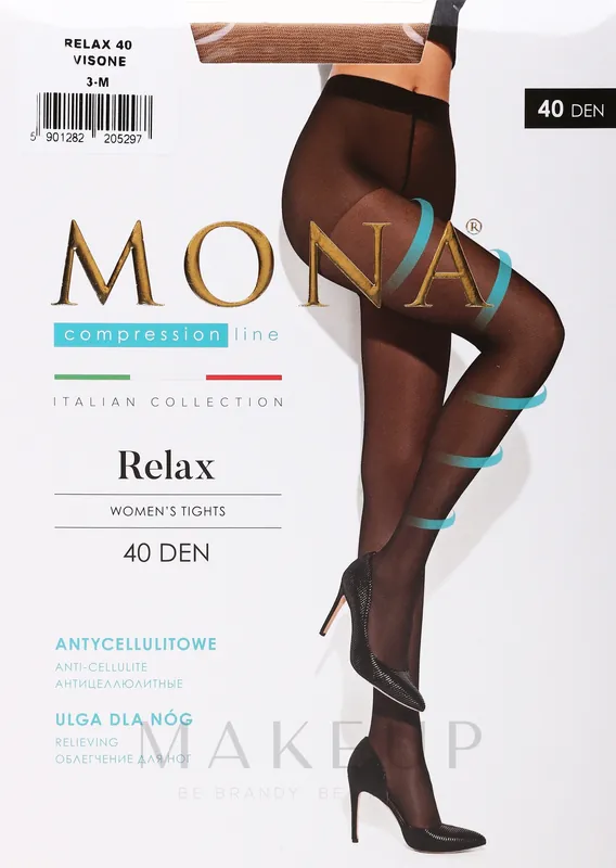 Relax Tights 40 Den, beigvisonee - Clothes